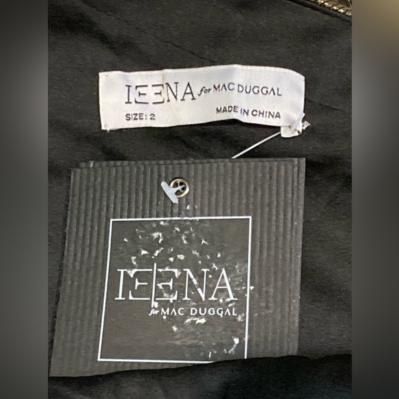 NWT Ieena for Mac Duggal 26537 Gold Metallic Draped One Shoulder Gown- Sz 2 & 4 - Picture 8 of 11